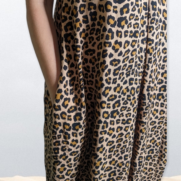 ENTRO • ANTHROPOLOGIE Leopard Print T-Back Maxi Dress ~ NWT - Picture 3 of 10